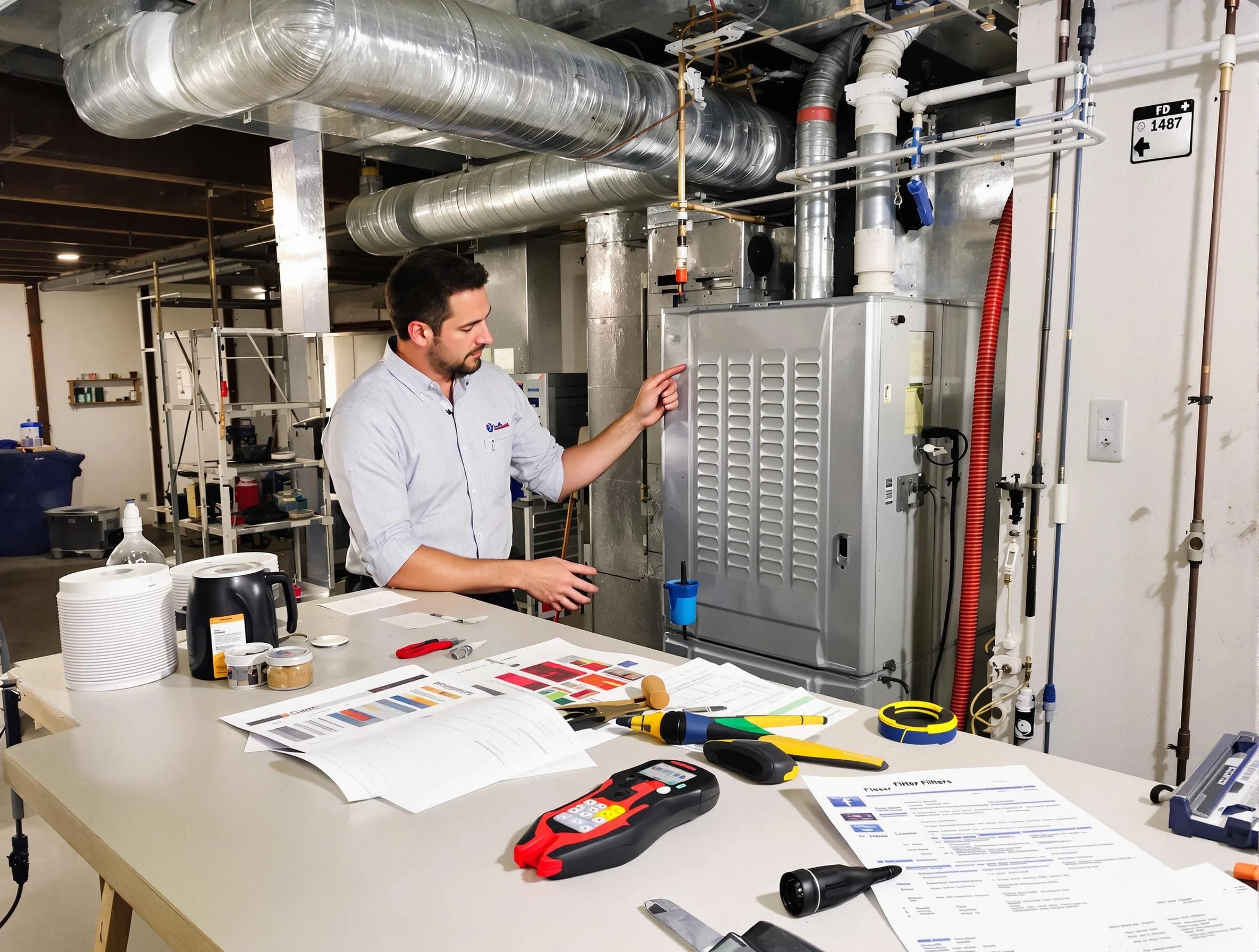 Castle Shannon Air Duct Cleaning inspector conducting detailed filter system evaluation using professional diagnostic tools in Castle Shannon